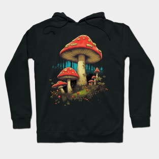 Red Mushrooms in the Forest Hoodie